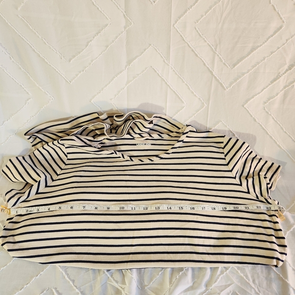 Lands End 1X Striped Short Sleeve Dress - Picture 5 of 11